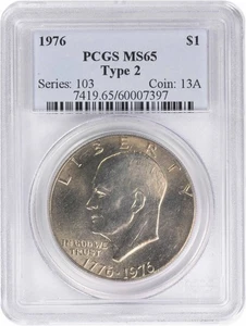 1976 Eisenhower Dollar Type 2 MS65 PCGS - Picture 1 of 2