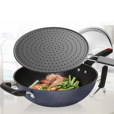 Silicone Splatter Screen Pan Lid Oil Splash Guard Heat Resistant 11 Cover UK - Image 1 of 4