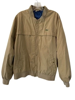 Chaqueta Bomber Ligera Vintage Lacoste Para Hombre Talla Lg Caqui A Presión/Cremallera Foto 1 de 4