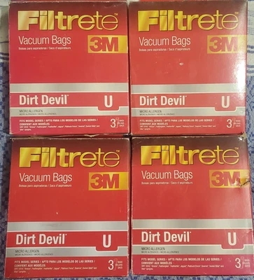 Filtrete 3M Dirt Devil U 4 Boxes Of 3 Twelve Bags Total - Image 1 of 4