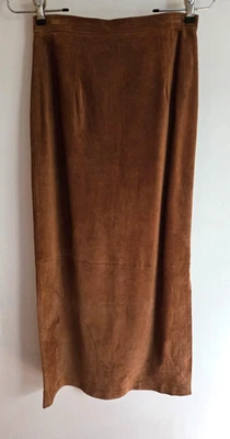 Maxi Falda Mujer Charter Club Talla 4p Marrón 100% Forrada Cuero Foto 1 de 4