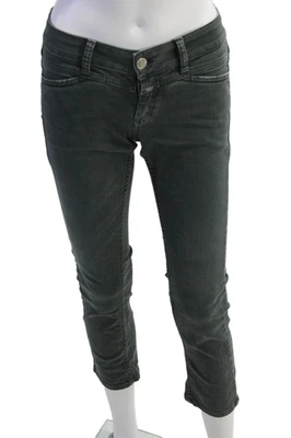 Pantalones de mezclilla cerrados al tobillo ajustados gris oscuro para mujer talla 25 Foto 1 de 4