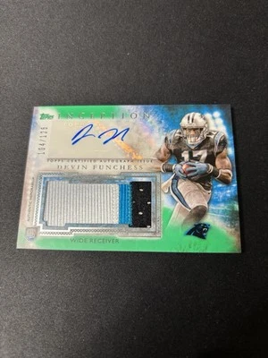 2015 Topps Inception Green /125 Devin Funchess RPA Rookie Patch Auto RC Panthers - Image 1 of 2