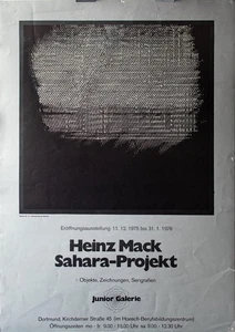 Heinz Mack Ausstellungsplakat Sahara-Projekt Junior Galerie Offsetplakat 1976 - Picture 1 of 2