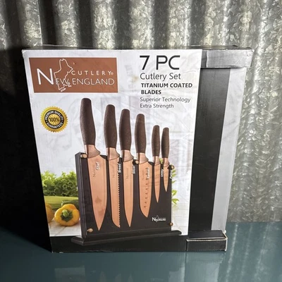 New England Cutlery NE8807 7 Piece Titanium-Coated Knife Set with Invisible W... - Image 1 of 4