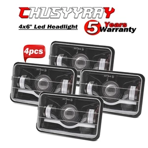 New 4x6" Led Headlight Hi/Lo Amber DRL for Chevrolet C10 1980-1986 K10 C20 K20 - Picture 1 of 24
