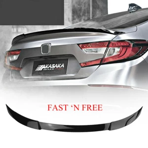 Glossy Black Rear Trunk Wing Lip Spoiler FOR 2018-2022 HONDA Accord V TYPE US - Picture 1 of 12