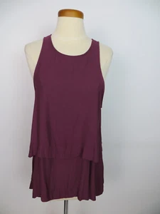 Free People Tunic Top Size S/P Burgundy Open Back Sleeveless Scoop Neck 2 Layers - Picture 1 of 4