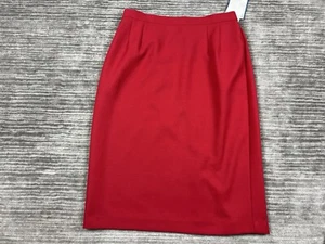 Vintage Leslie Fay Haberdashery Womens 16 Red Midi Straight Pencil Skirt NWT - Picture 1 of 11