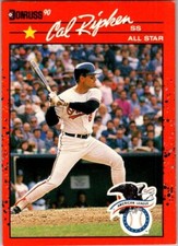 1990 Donruss Baseball Card Cal Ripken Jr. All-Star #676 Baltimore Orioles