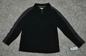 Fleece Shirt Polo Tek Gear Black Pullover Zip Neck Long Sleeve Boys-size 8 - Picture 1 of 4