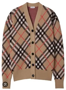 New Burberry women’s all-over nova check oversized cardigan.S(Uk 10)£950 - Picture 1 of 7