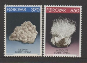 FAROE ISLANDS 1992 Minerals Desmine & Mesolite Set of 2 MNH $1.80 - Picture 1 of 1