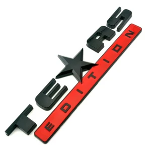 1PC TEXAS EDITION EMBLEM Black+Red CHEVY SILVERADO SIERRA CAR UNIVERSAL DECAL - Picture 1 of 8