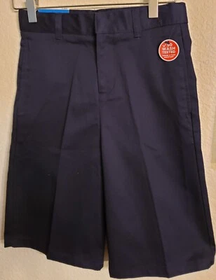 NUEVO CON ETIQUETAS LOTE DE 3 Bermudas Bermudas Uniforme Azul Marino Pantalones Cortos-Cintura Pestaña (Talla 14) Foto 1 de 2