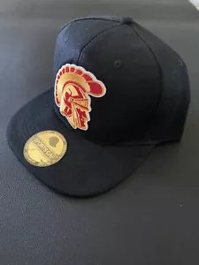 USC TROJANS SOUTHERN CAL HELMET LOGO FOOTBALL BLACK SNAPBACK HAT CAP NEW โ๐ผ๐ - Picture 1 of 5