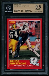 1989 SCORE RC #201 BRUCE ARMSTRONG PATRIOTS BGS 9.5 GEM MINT ROOKIE #8147593 - Picture 1 of 2