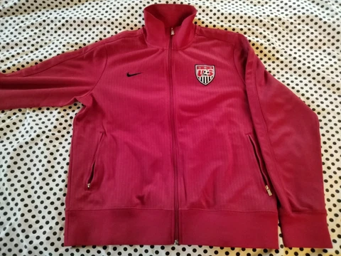 USWNT US USA Soccer Red Extra Large Full Zip Up Track Style Jacket Sweatshirt Cover