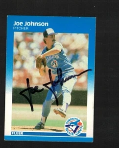 JOE JOHNSON Autograph 1987 Fleer--Toronto Blue Jays - Picture 1 of 1