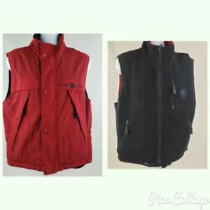 Tommy Hilfiger Reversible Red Blue Polyester Size Medium Repair - Picture 1 of 11