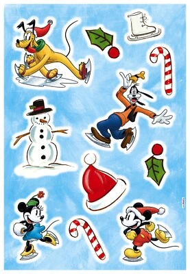 Disney Christmas Wall Furniture Stickers Set 50x70 cm Mickey Mouse bedroom Snow - Image 1 of 3