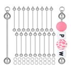 20Pcs Beadable Keychains Metal Bar Chains for Jewelry Making Keychain Rod7319