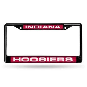 Indiana Hoosiers Inlaid Acrylic Black License Plate Frame - Picture 1 of 1