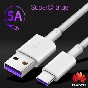 Para Huawei P20 P30 Pro Tipo C USB cargador de carga rápida Cable de datos 5A 
