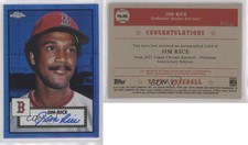 2021 Chrome Platinum Anniversary Blue Prism Refractor /99 Jim Rice Auto HOF