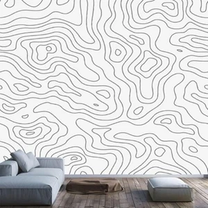 Topographic Map Seamless Pattern Background Wall Mural Canvas Peel and Stick - Picture 1 of 7