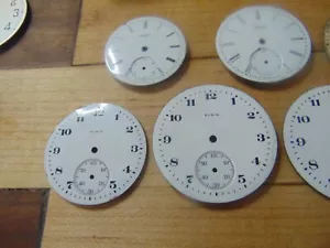 5 Antique Watch Dials, Elgin and Waltham, 8s - 18s Group, (Arts Pieces). - Picture 1 of 3