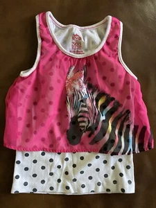 365 KIDS from GARANIMALS Girls' Tank Top Sheer Pink Zebra Print Size 7 - Picture 1 of 6