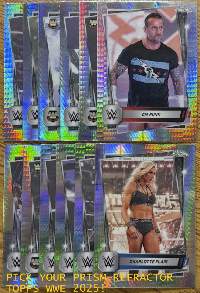 2025 Topps Chrome WWE Wrestling Base PRISM REFRACTOR #1-200 Pick Your Card - Image 1 of 1