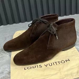 Louis Vuitton stivaletti chukka marrone scamosciato damier 6 LV o 7 US o 40 EUR * - Foto 1 di 18
