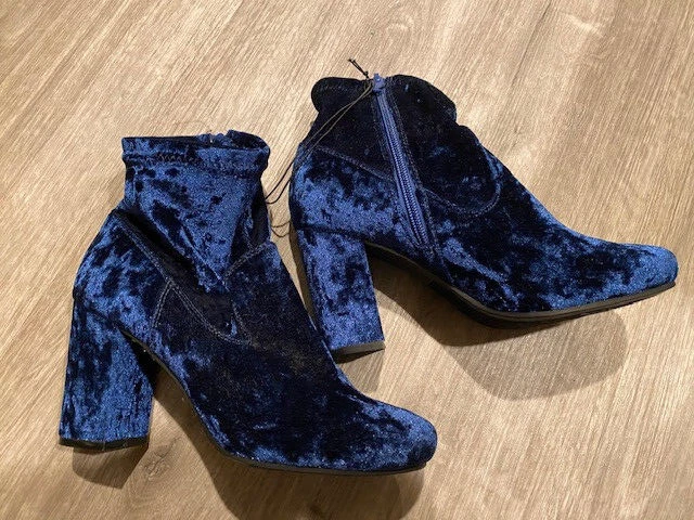 CARLOS SANTANA Talla 8 M REZA Azul Real Terciopelo Tacón Alto Botines Nuevos sin etiqueta Foto 1 de 2
