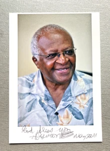 DESMOND TUTU (†2021) Nobelpreis Frieden 1984 signed Foto 9x13 Autogramm - Picture 1 of 1