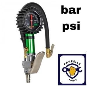 MANOMETRO PRESSIONE ARIA COMPRESSORE PISTOLA GONFIATORE RUOTE GOMME PNEUMATICI - Foto 1 di 5