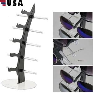 2× 5 Pairs Sunglasses Holder Rack Glasses Show Display Stand Organizer Black USA - Picture 1 of 12