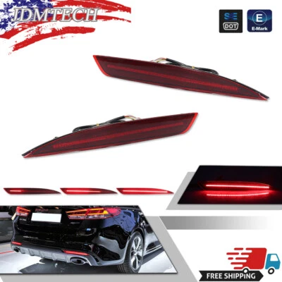 Kit de faros antiniebla LED 3 EN 1 lente roja secuencial freno cola para 16-18 Kia Optima K5 Foto 1 de 4