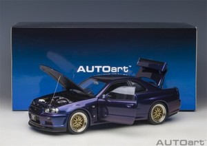 1/18 AUTOart 尼桑 NISSAN Skyline GT-R R34 V-SPECII BBS WHEELS car models 77403