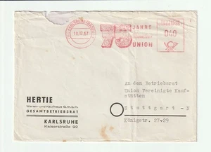 SOBRE DE CUBIERTA OFICIAL DEL GOBIERNO 1957 FRANQUEO MEDIDO ALEMÁN - Imagen 1 de 2