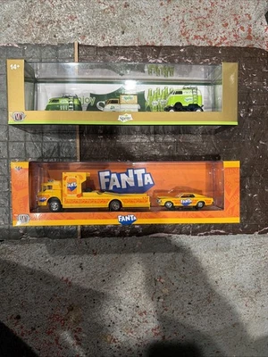 M2 Machines Coca Cola Sprite Volkswagon  1960s Deli Van, 4x4 Van, Type 2 /2 Pack - Image 1 of 4