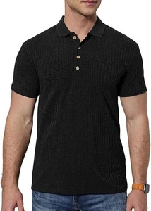 Men’s Muscle T Shirt V & Crew Neck Short Sleeve Summer Casual Tee Top Black S - Picture 1 of 5