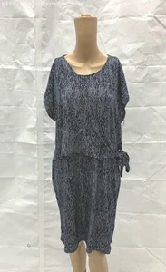 Halston Women's Classic Navy Short Sleeve Faux Wrap Dress - Size L - Picture 1 of 6