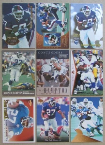Lotto 9 carte Rodney Hampton New York Giants NFL - Foto 1 di 2
