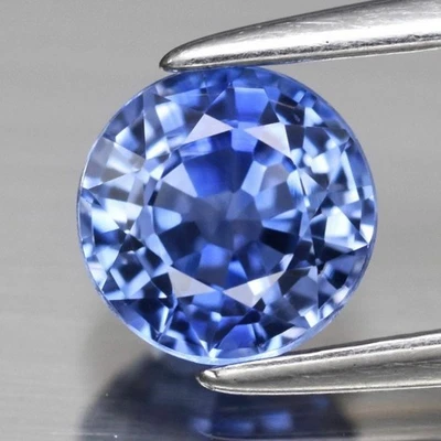 0.88ct IF Round Natural Blue Sapphire Ceylon — AIGS Certified | New - Image 1 of 4
