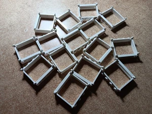 LEGO LOT 15 WHITE WINDOW FRAMES SHUTTER HOLDERS  1X4X3  #3853 - Picture 1 of 1