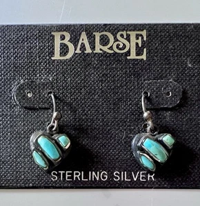 Paar 925 Sterling Silber Barse Türkis Herz Ohrhänger - Bild 1 von 8