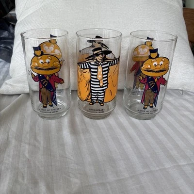 Vintage 1970’s McDonald’s Character Drinking Glasses Set Of 3 - Image 1 of 4