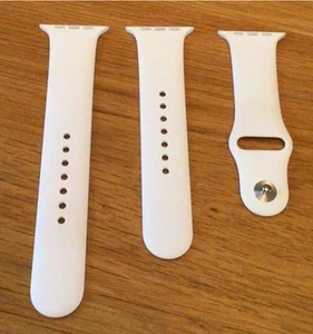 GENUINE APPPLE WATCH WHITE SPORT BAND STRAP S/M & M/L 42mm - WORN ONCE - Zdjęcie 1 z 7